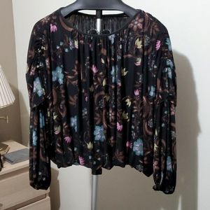 Free People Floral Nylon Dressy Top